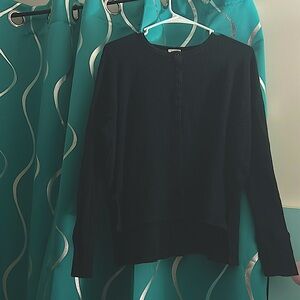 black aerie waffle henley shirt